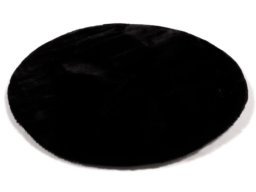 Vloerkleed Plush rond zwart